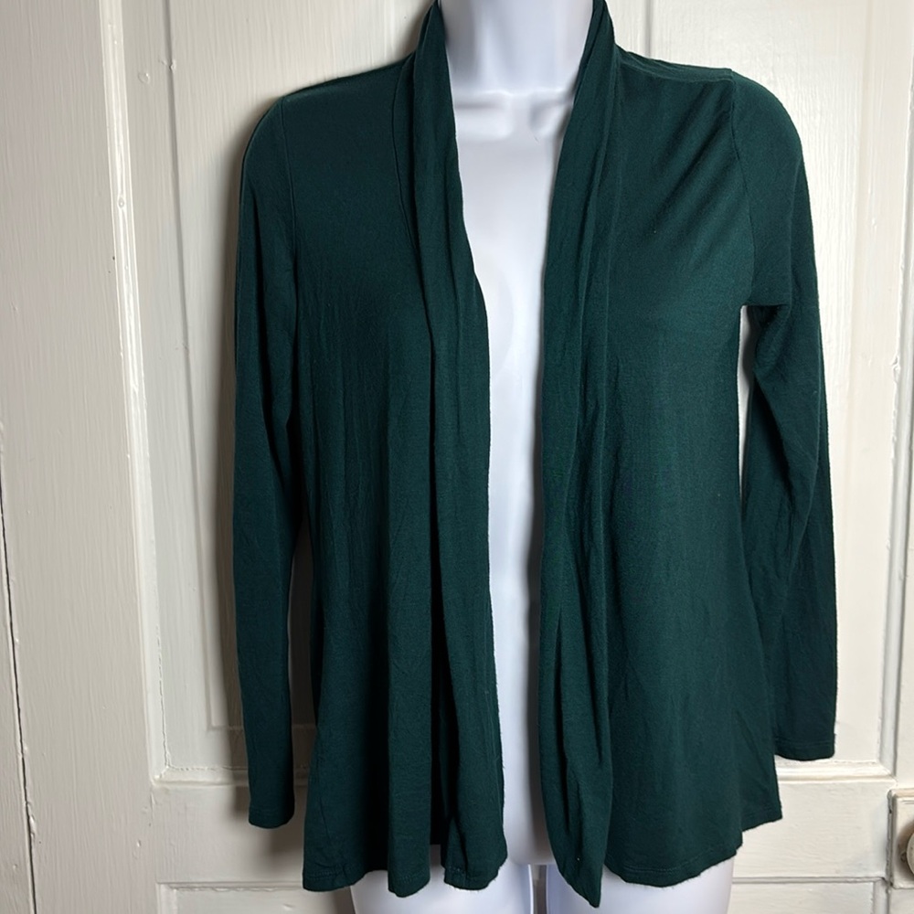 Always Indigo Solid Lightweight Open Front Cardigan Size S